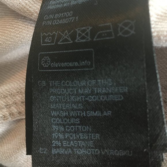 H&M LOGG Beige Tan Khaki Stretchy Straight Leg Jeans Sz 10 - Picture 6 of 6